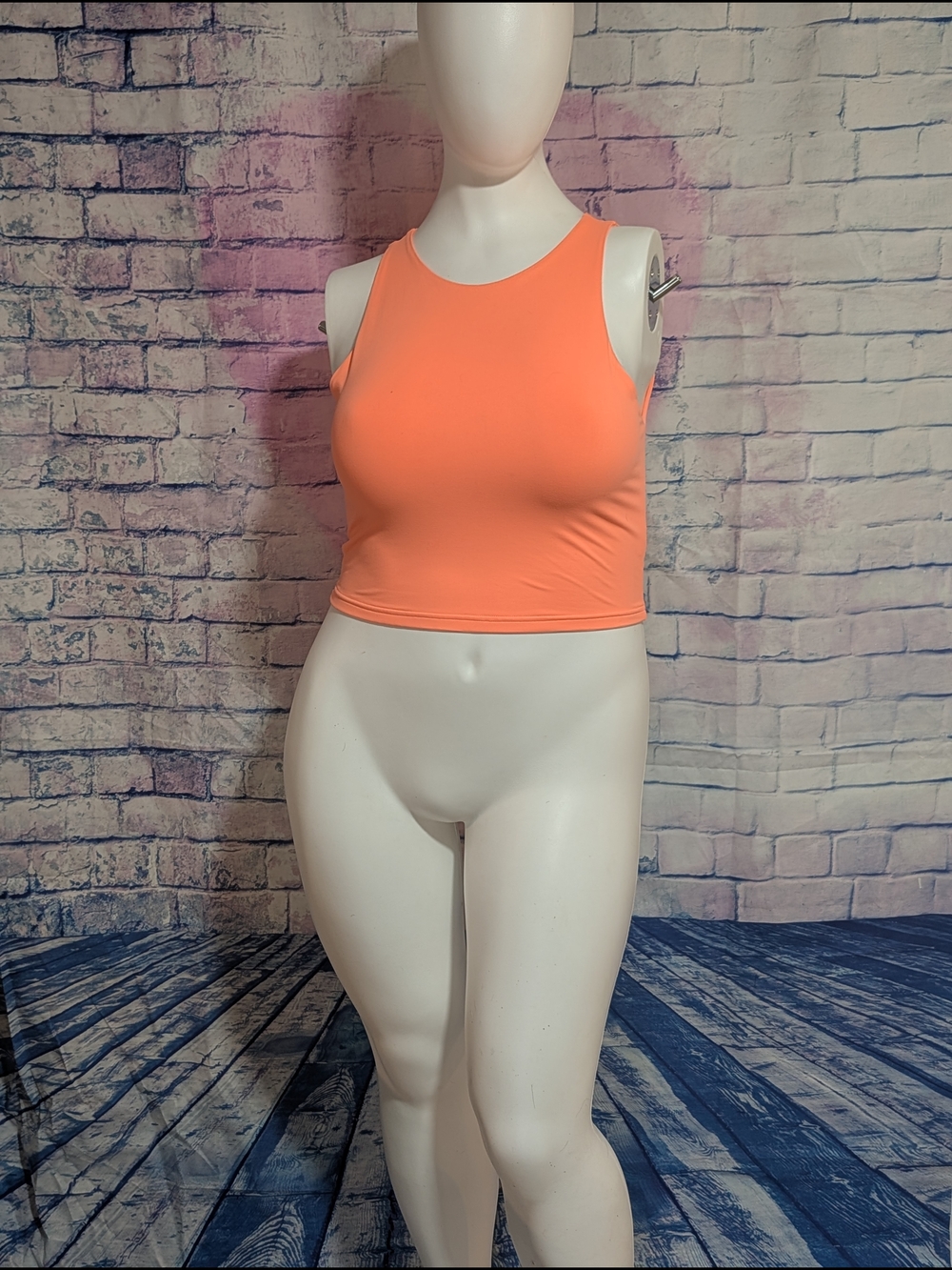ReoRia Neon Coral Crop Tank Top